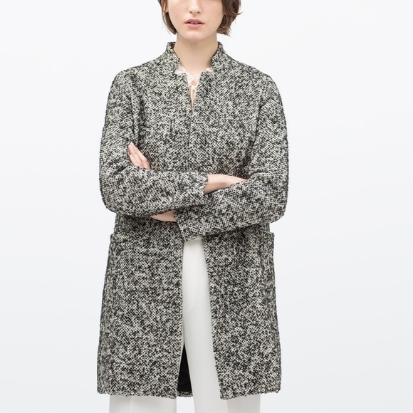 boucle coat zara